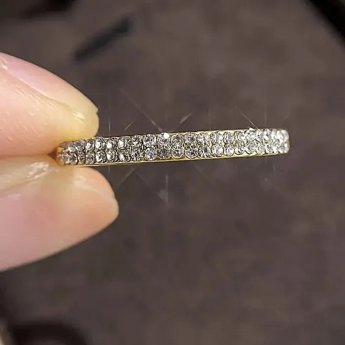 European American Hot Sale Women's Ring Golden Simple Zinc Alloy Acrylic Ring