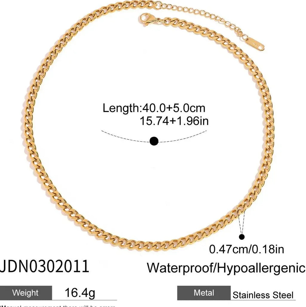 18K Gold Plated Stainless Steel Double Color Wide Cross Pendant Necklace Choker