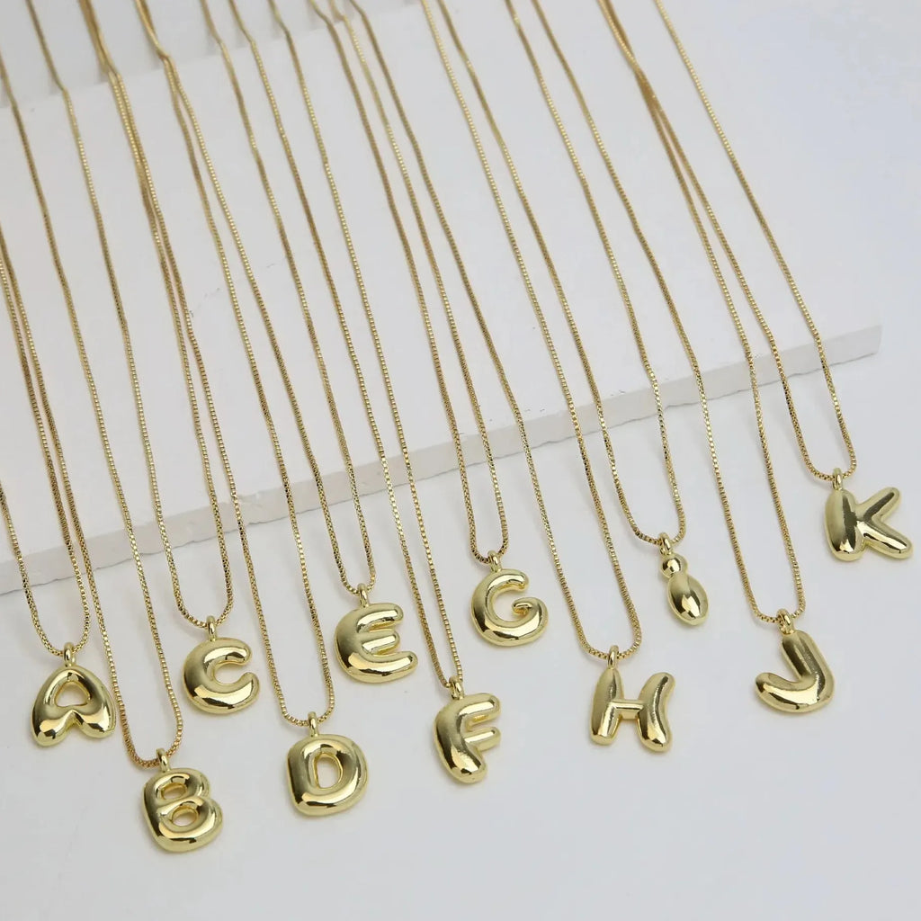 A-Z Tiny Letter Pendant Necklace for Women Stainless Steel Gold Plated Choker Jewelry