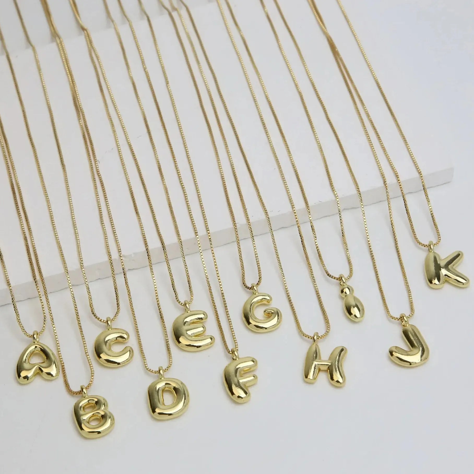 A-Z Tiny Letter Pendant Necklace for Women Stainless Steel Gold Plated Choker Jewelry