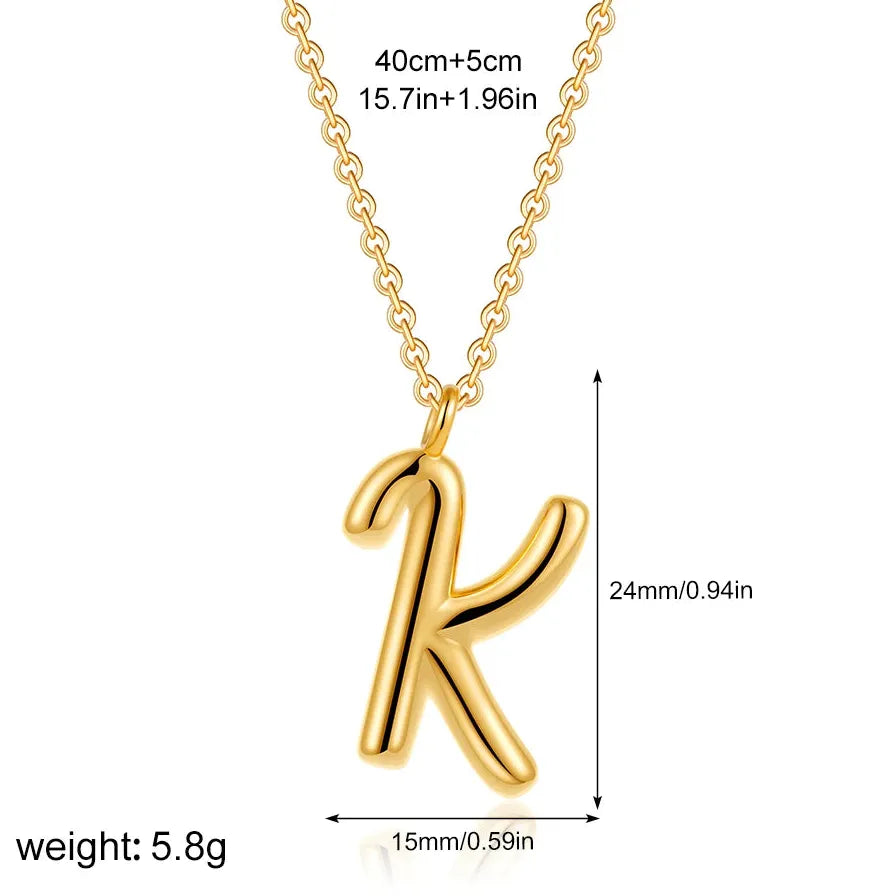 18K Gold Plated A-Z Initial Necklace Waterproof Alphabet Choker Jewelry Gift Women