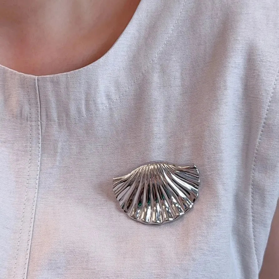 Stainless Steel Geometric Brooch Pin Metal Jewelry Accessory for Women Men