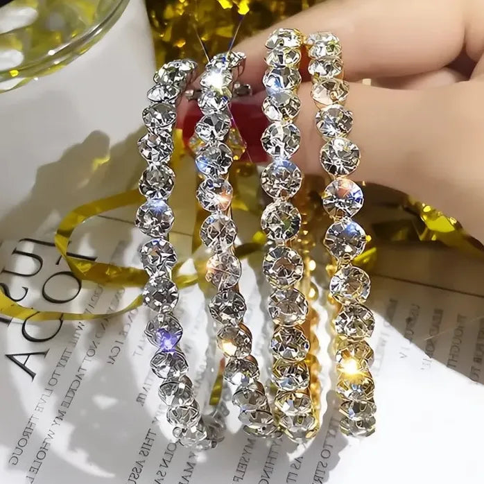 Big Hoop Earrings with Round Cubic Zirconia Rhinestones for Women