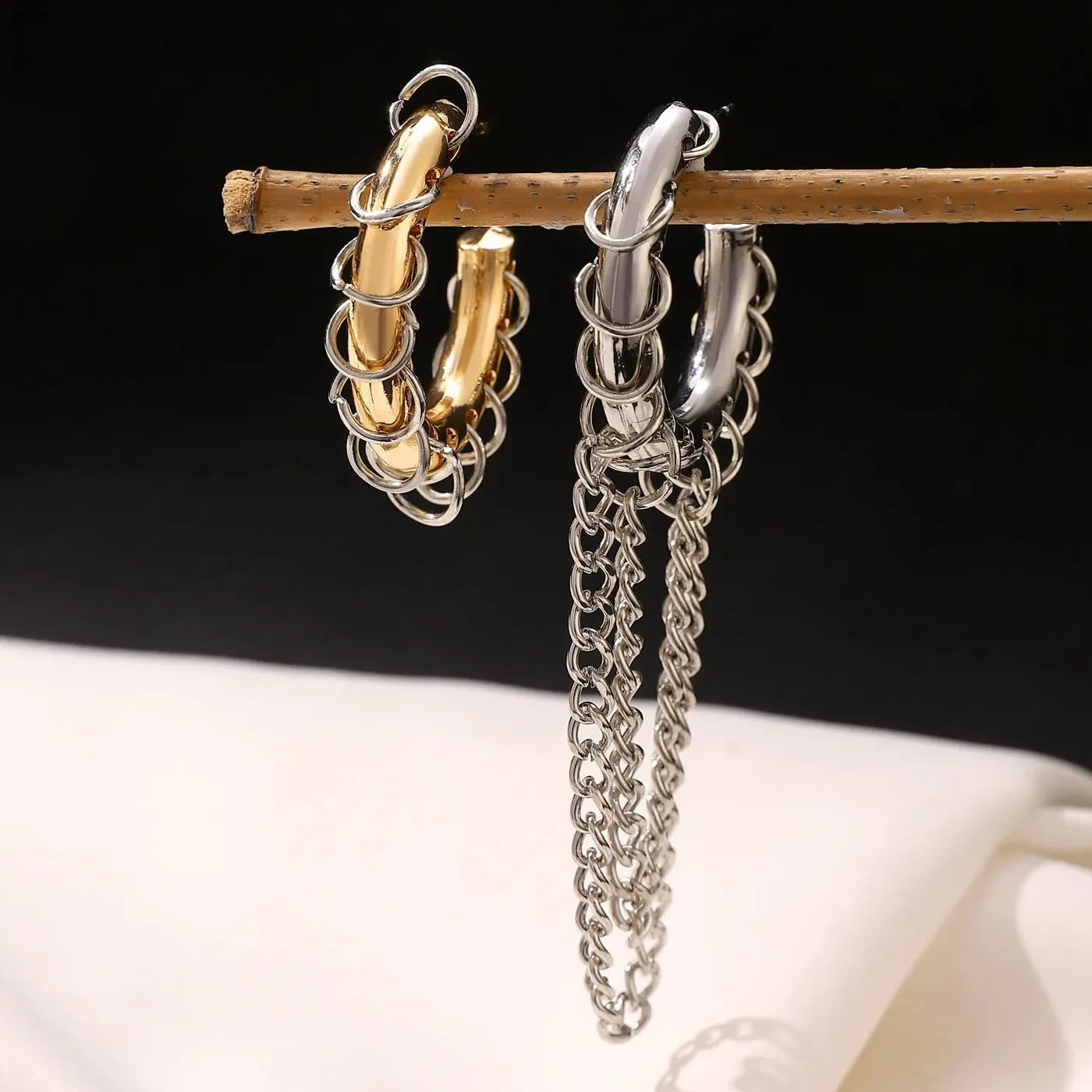 European American Long Fringe Zinc Alloy Earrings for Women Accessories