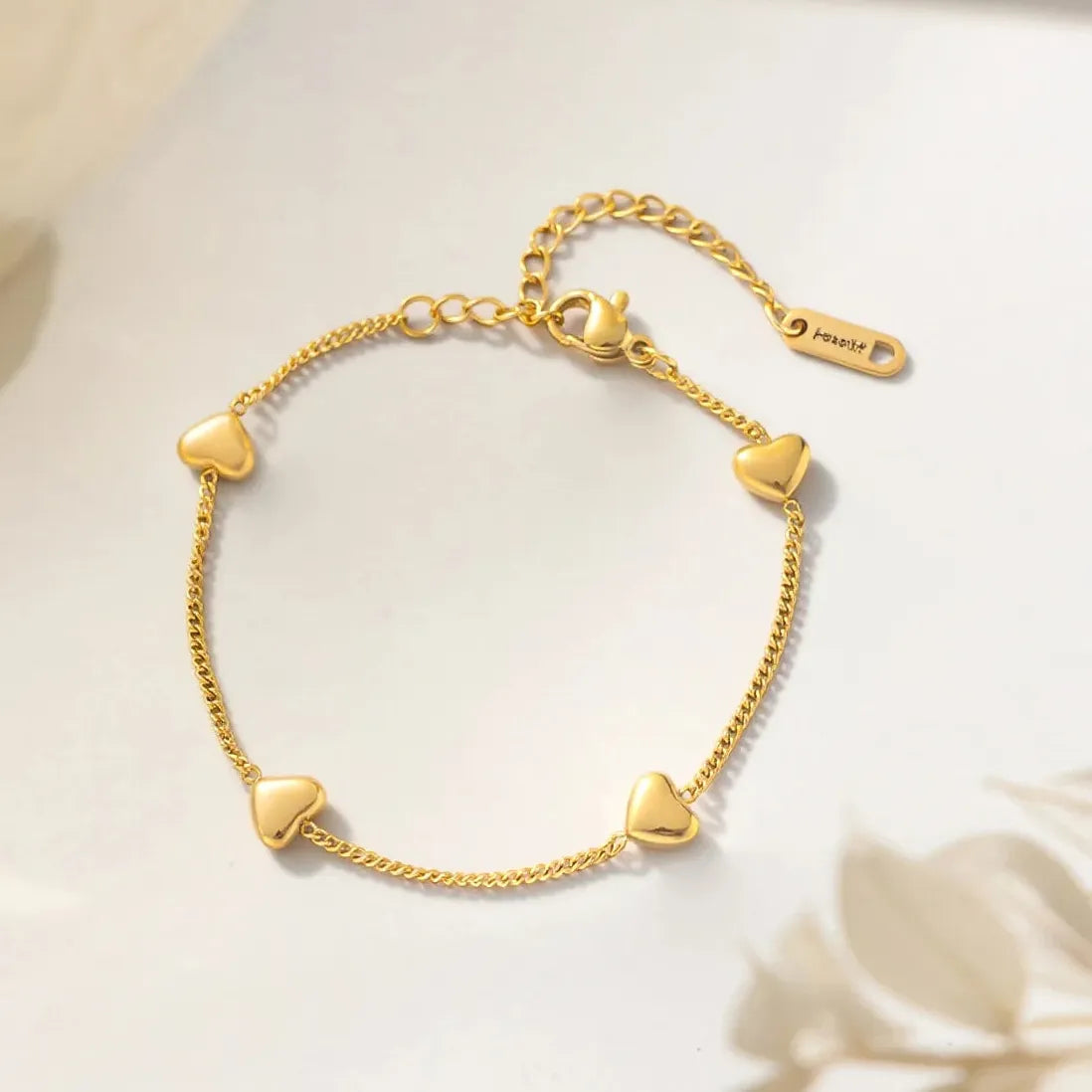 Irregular Hollow Heart Titanium Steel Bracelet for Women Ladies Jewelry Gift