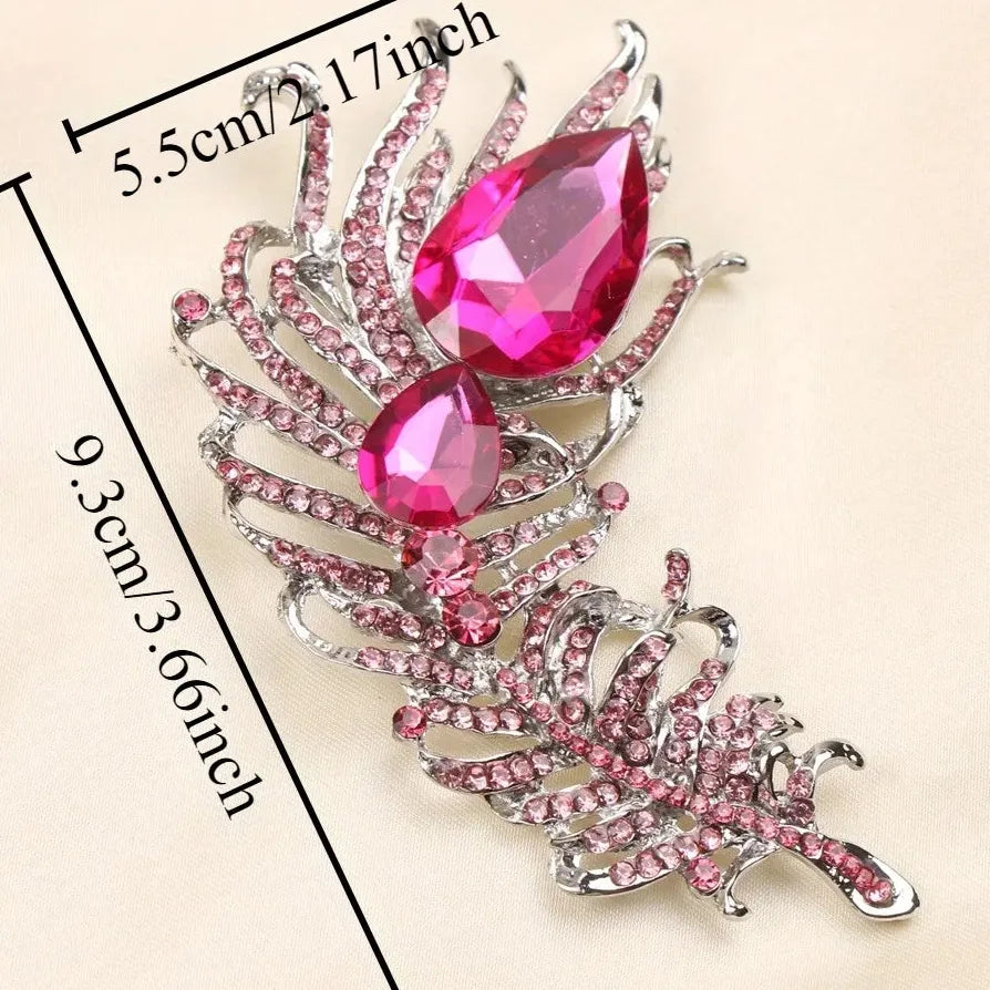 Vintage Feather Flower Brooch Elegant Gift for Men & Women