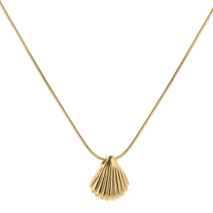 Gold PVD Plated Stainless Steel Pendant Necklace for Women Waterproof Summer Jewelry