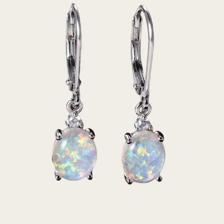 Vibrant Opal Zinc Alloy Dangle Earrings Hypoallergenic Jewelry for Daily & Party Wear