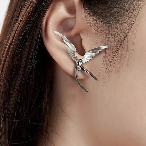 2024 Swallow Stud Earrings Copper Alloy Hip Hop Rock Jewelry Gift for Men Women