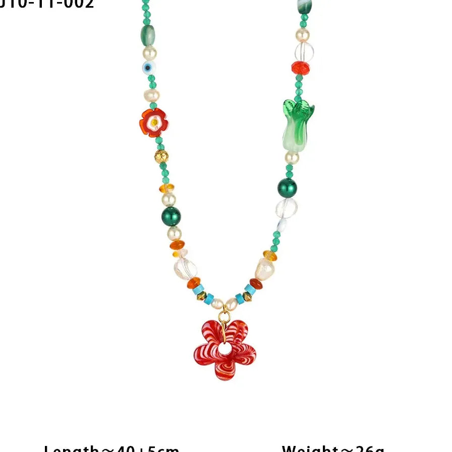 Handmade Summer Multicolor Flower Pearl Beaded Choker Necklace Elegant
