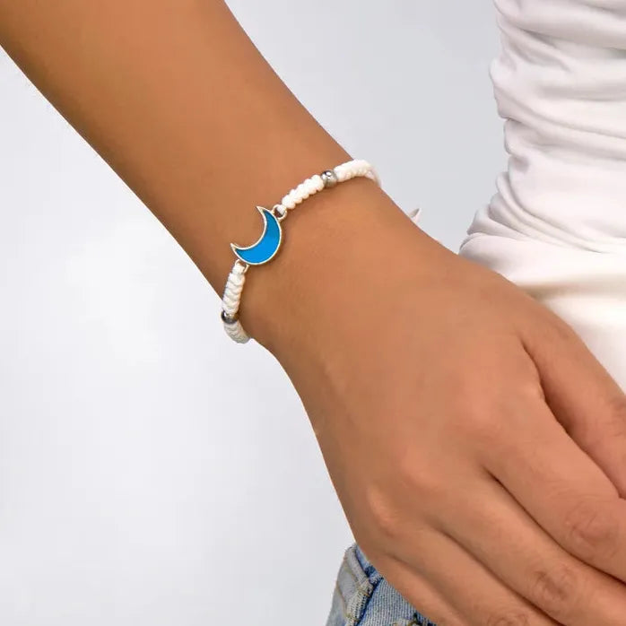 2026 Couple Moon Sun Bracelet Set Beaded Chain Adjustable Jewelry Gift