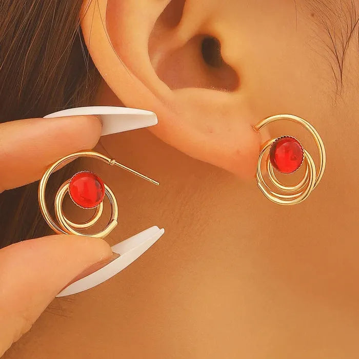 Vintage Zinc Alloy Pearl Drop Earrings Cat's Eye Dangle Jewelry Gift for Women