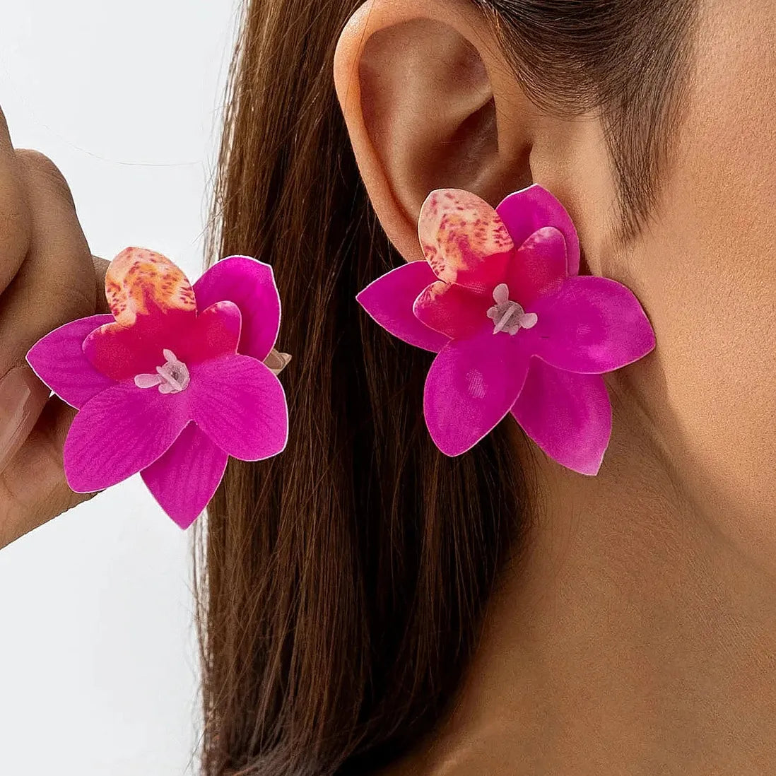 Bohemian Vintage Plant Motif Cotton Stud Earrings for Women Girls Fashion Jewelry