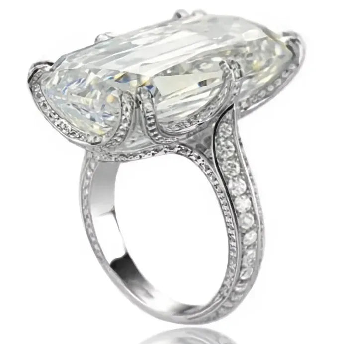 Large Cubic Zirconia Wedding Ring for Women Delicate Brilliant Jewelry
