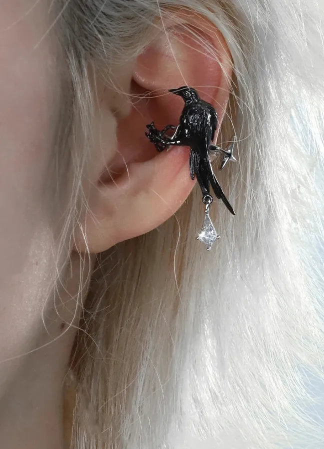 2024 Neo-Gothic Crow Animal Stud Earrings Copper Alloy Unisex Jewelry Gift