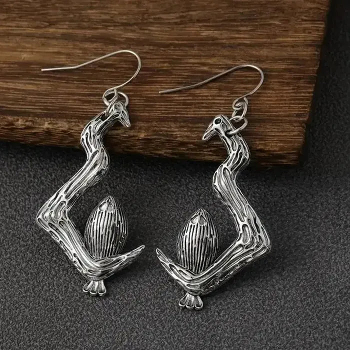 Retro Gothic Animal Metal Pendant Drop Earrings Halloween Gift Jewelry