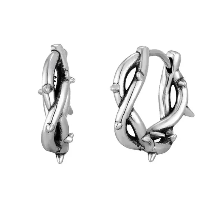 Hiphop Punk Thorn Hoop Earrings for Men Women Cartilage Tragus Gift