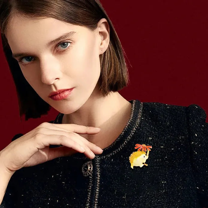 Luxury Hedgehog Brooch Classic Style Jewelry Gift for Men & Women