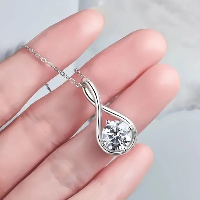 Women’s Geometric Pendant Necklace with Cubic Zirconia Silver Gold Jewelry