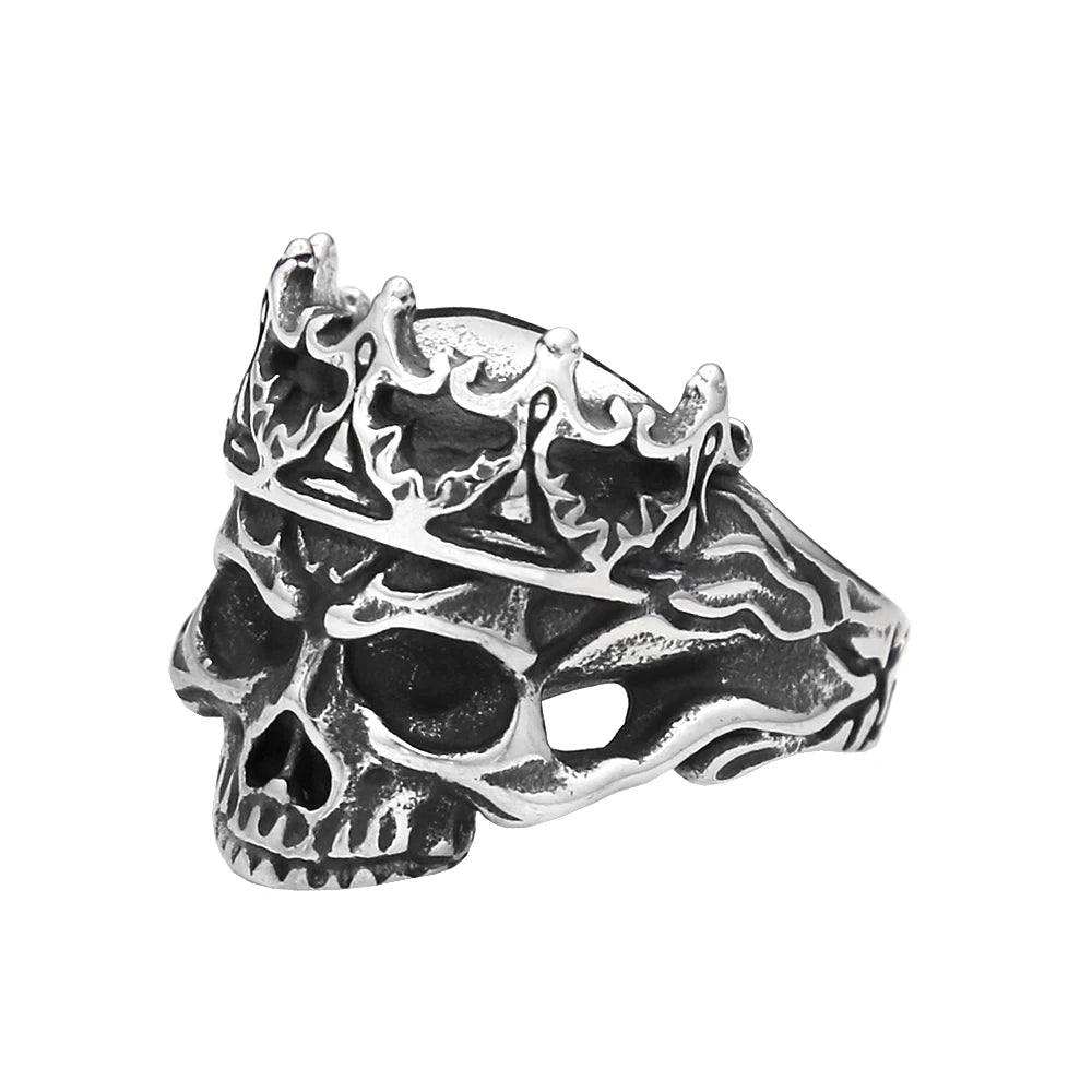 Punk Vintage Gothic Skull Ring Stainless Steel Unisex Fashion Amulet Jewelry