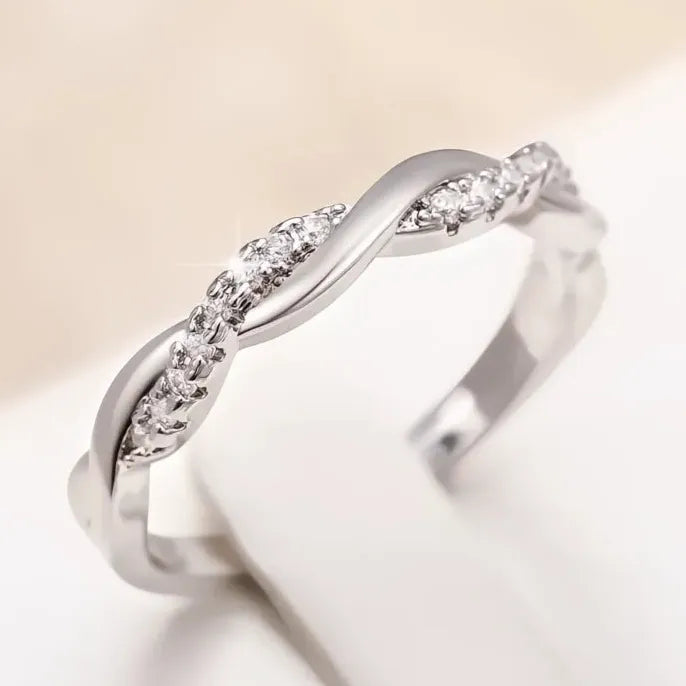 Dainty Thin Rings for Women Cubic Zirconia Brass Minimalist Fashion Statement Jewelry