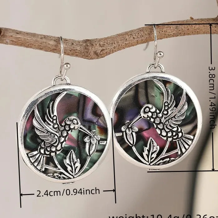 Colorful Shell Animal Shaped Women's Retro Drop Earrings Zinc Alloy Jewelry Gift