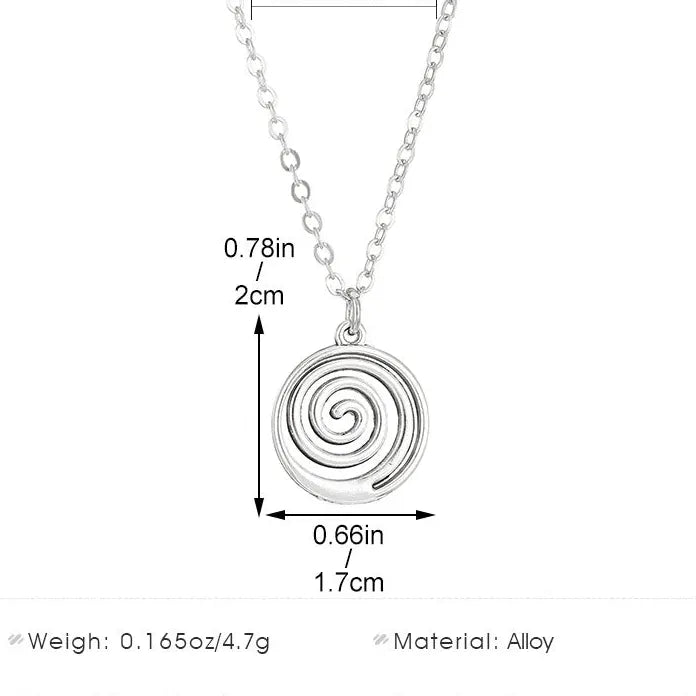 Stainless Steel Spiral Round Geometric Necklace Gold Choker for Women Girls