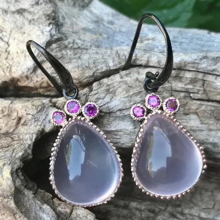 Bohemian Multi-Color Zinc Alloy Hook Pendant Earrings for Women Retro Ethnic