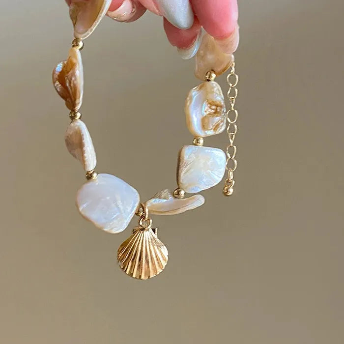 Natural Sea Star Shell Jewelry Set Necklace Earrings Bracelet Gift