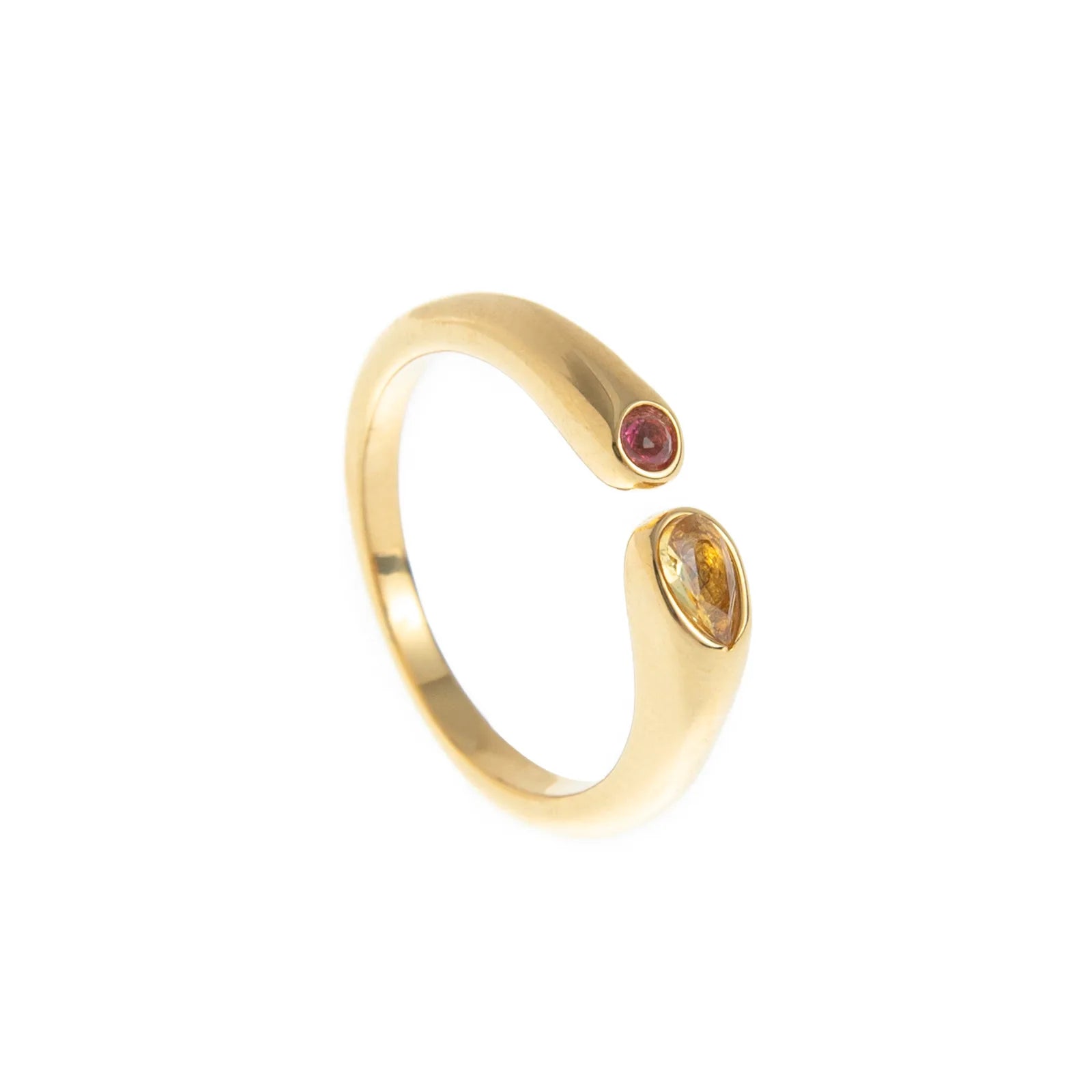 18k Gold Plated Stainless Steel 12 Month Birthstone Water Droplet Zircon Ring