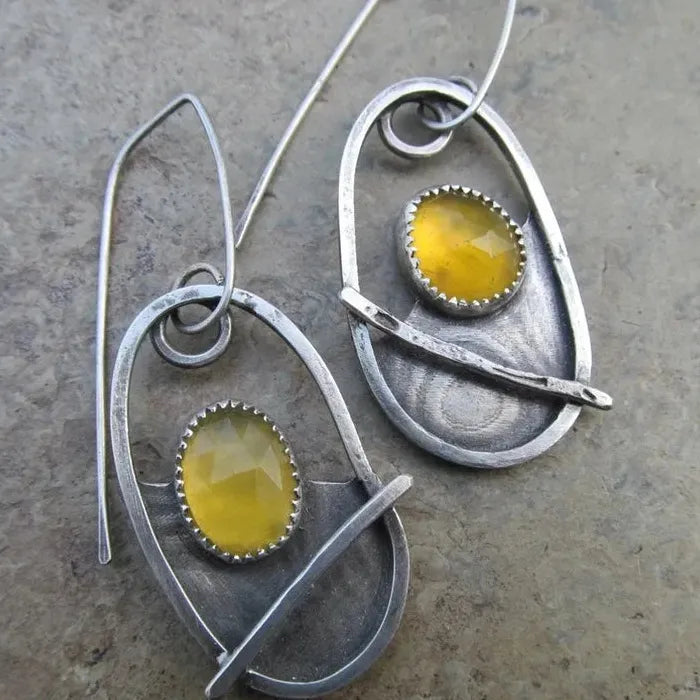 Retro Silver Minimalist Hollow Zinc Alloy Drop Earrings for Women & Teens