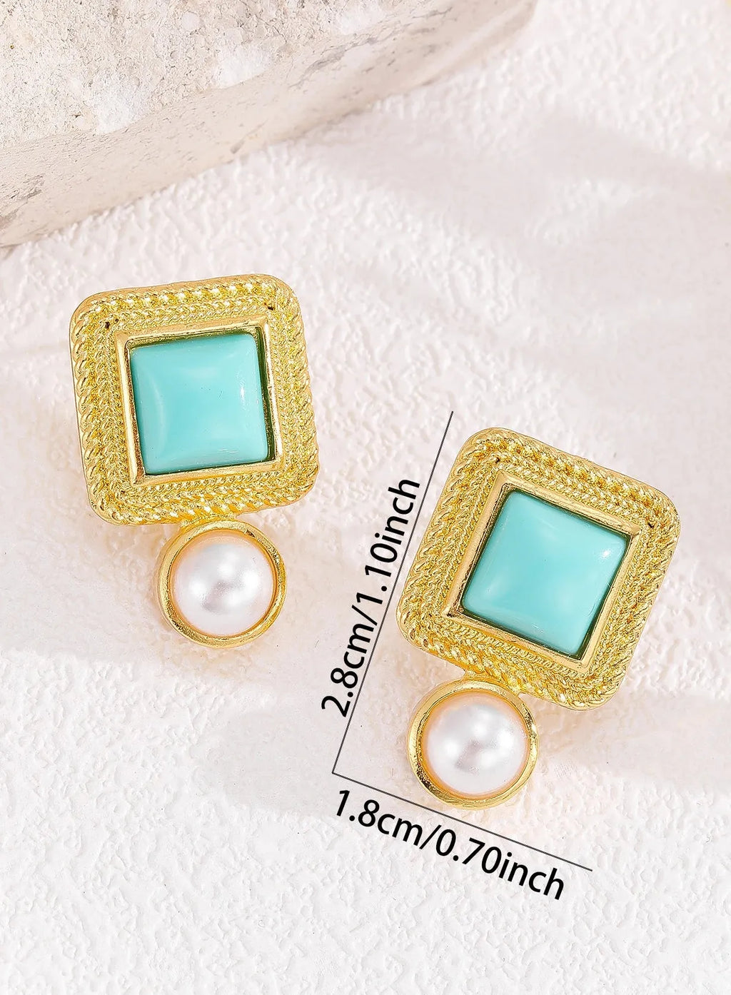 Bohemian Turquoise Pendant Earrings for Women Vintage Zinc Alloy Jewelry