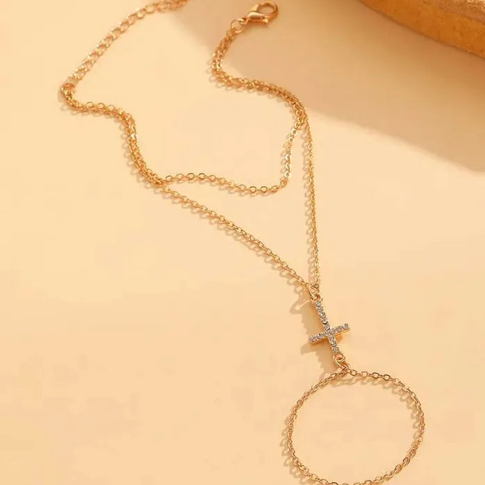Gold Color Cross Linked Thin Chain Bracelet for Women Fashion Jewelry