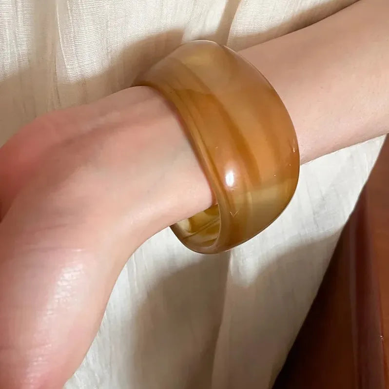 Vintage Irregular Wide-Face Bangle Bracelet Forest Design Jewelry Gift