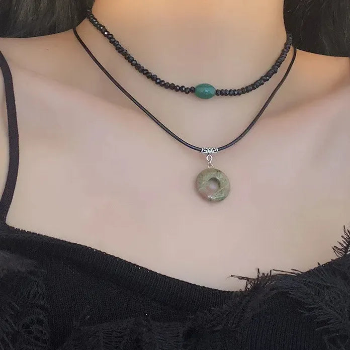 Romantic Gothic Rose Clavicle Chain Necklace Adjustable Plant Pendant Choker for Women