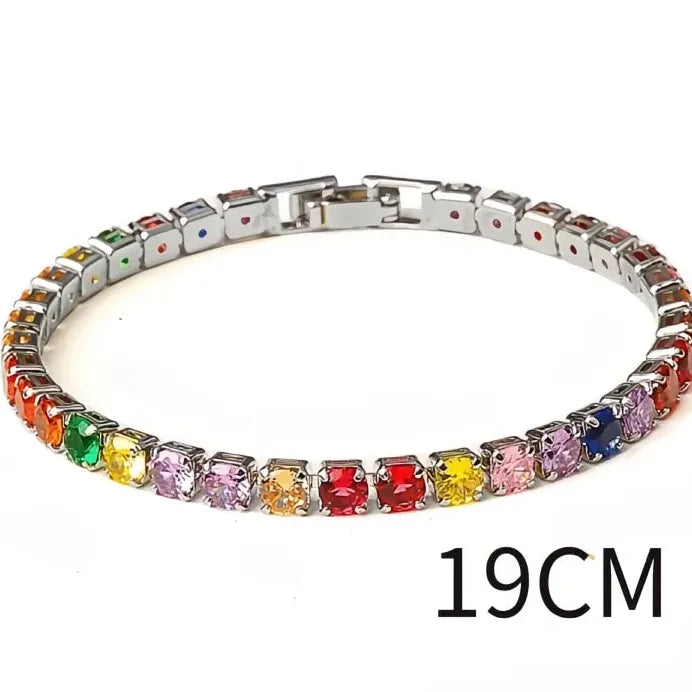 Elegant Women's Cubic Zirconia Link Chain Bracelet Gift Jewelry