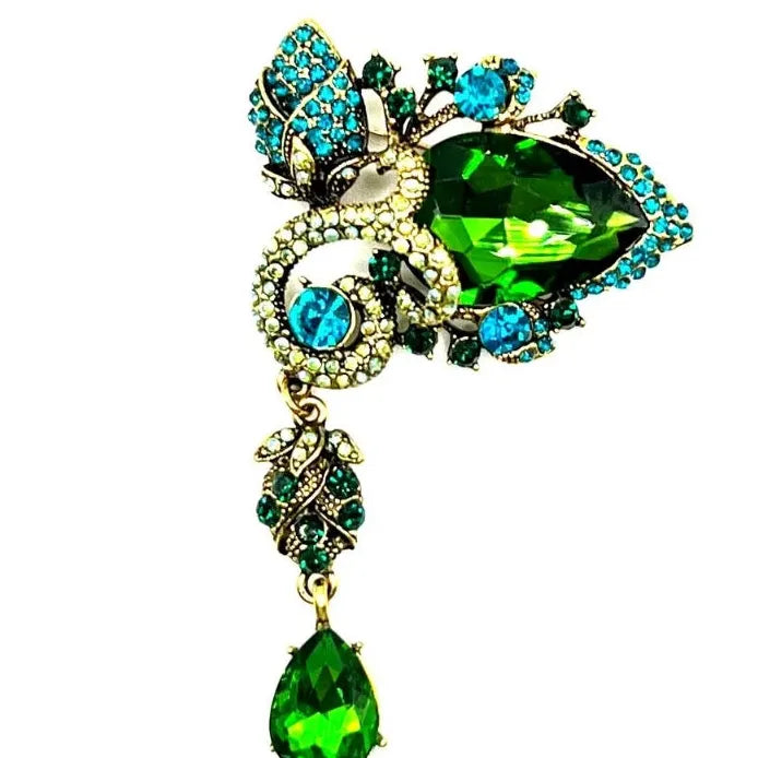 Retro Geometric Crystal Brooch Corsage with Rhinestones for Women