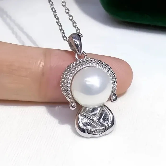 Copper Alloy Buddha Pendant Necklace for Women with Pearl Fashion Jewelry