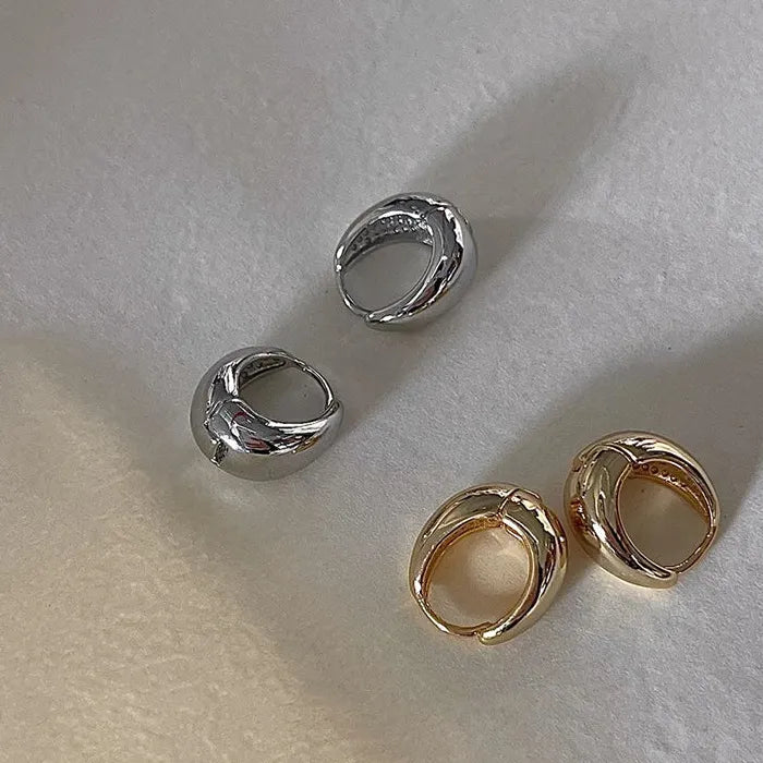 Geometric Zinc Alloy Hoop Earrings Round Circle Punk Jewelry for Women