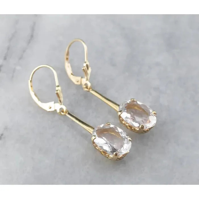 Water Drop Zircon Oval Crystal Pendant Earrings for Women Wedding Daily Wear Jewelry