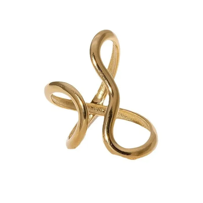 Gold Color Stainless Steel Geometric Mood Tracking Ring Women’s Jewelry
