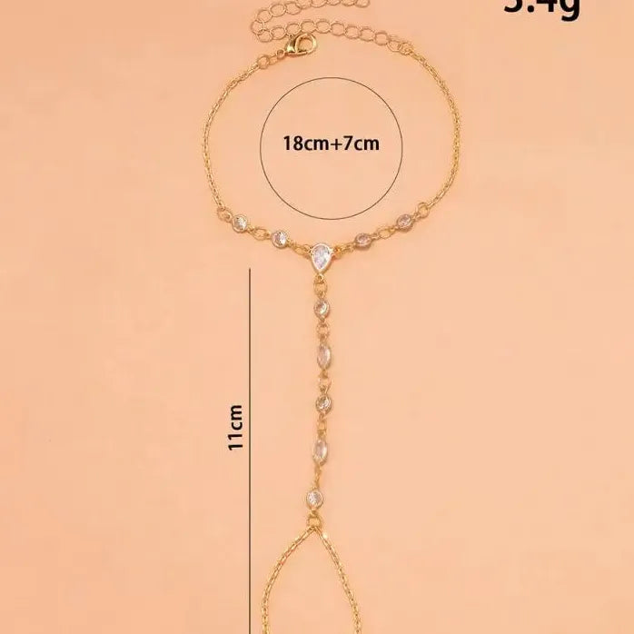 Transparent Rhinestone Crystal Bracelet Featuring Water Drop Design for Women