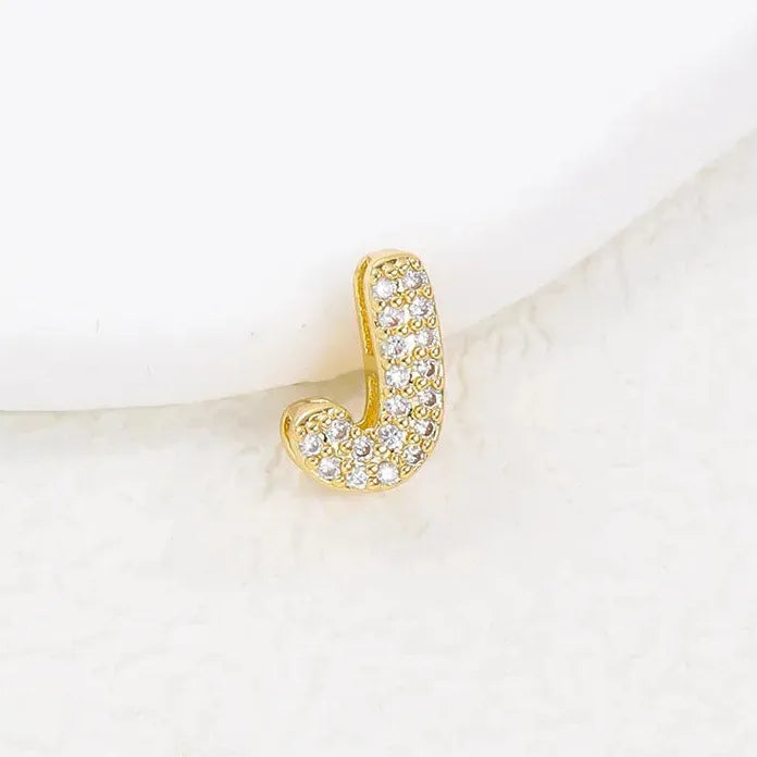 18K Gold Plated Zircon Initial Necklace Women Mini Alphabet Choker Gift