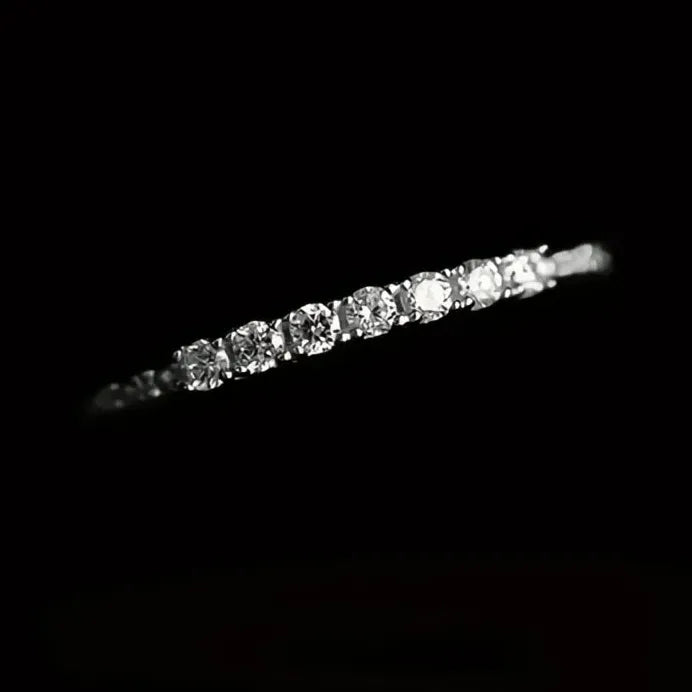 Geometric CZ Inlaid Silver & Gold Rings for Women Elegant Fashion Jewelry