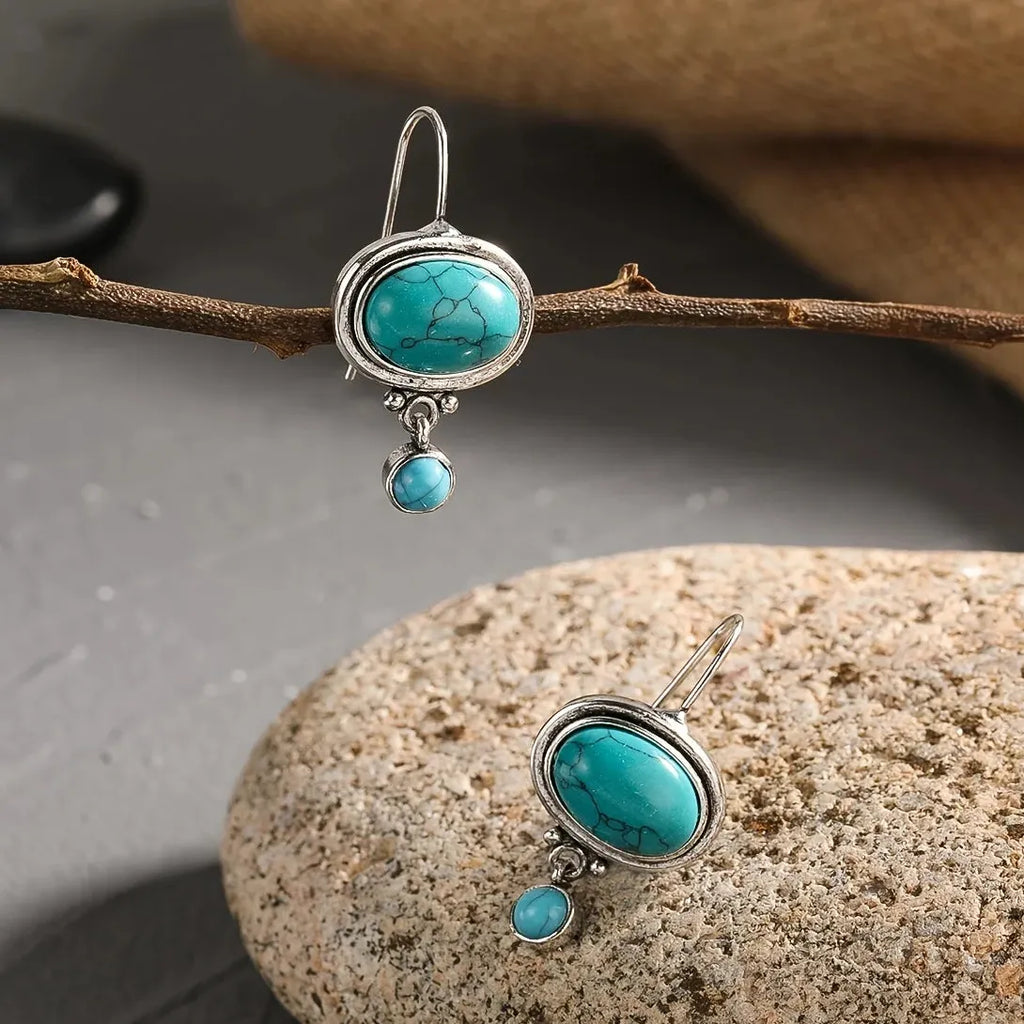 Silver Flower Drop Earrings for Women Simple Exquisite Zinc Alloy Jewelry