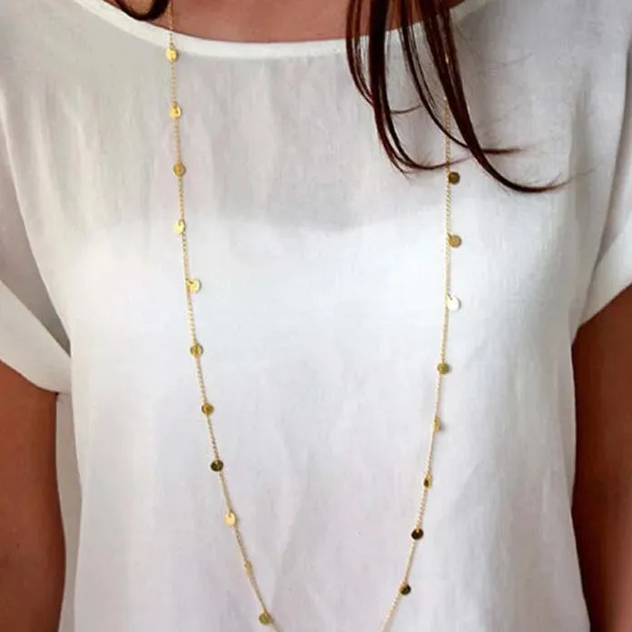 Bohemia Gold Tassel Sequins Necklace Women 2026 Trendy Fashion Jewelry