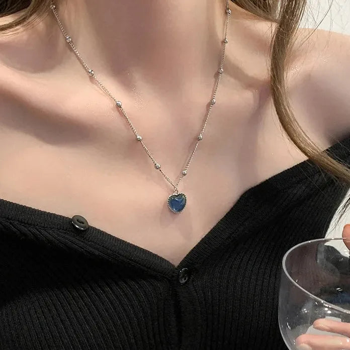 Mood Heart Necklace Color Changing Pendant Stainless Steel Jewelry for Women