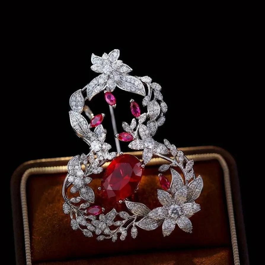 Luxury Gourd Hollow Botanical Brooch Pin for Women Classic Style