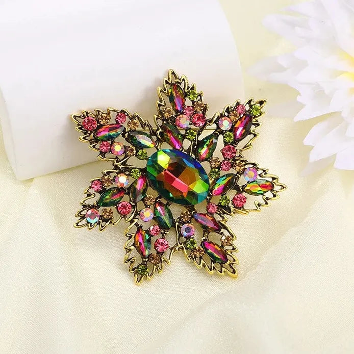 Classic Floral Brooch Wedding Party Jewelry Accessory for Women