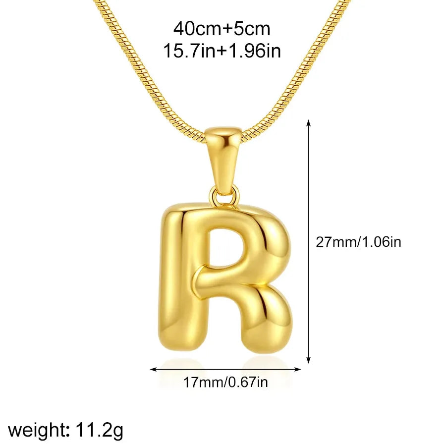 A-Z Alphabet Initial Necklace for Women 18k Gold Plated Pendant Choker Jewelry Gift